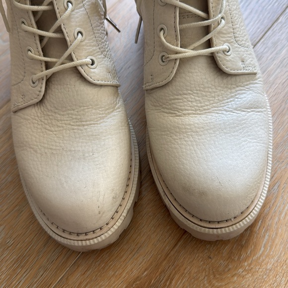 Sam Edelman Garret 8.5 leather combat work moto boots light tan ivory timberland - Picture 3 of 7